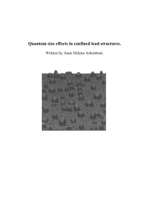 Quantum size effects in confined lead structures