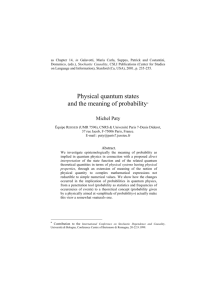 Quantum Physics and Probability - Hal-SHS