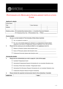 Postgraduate Research Scholarship Application Form