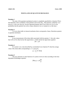 Quantum Mechanics Postulates Summary Sheet (MS