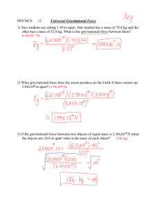 determination of the force of gravity lab answers