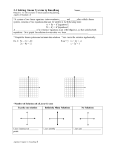 3-1 Solving Linear Systems by Graphing