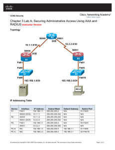 Chapter 3 Lab A - Securing Administrative Access Using AAA and