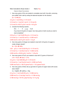 Mole Calculations Study Guide 2