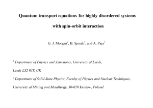 Quantum transport equationsfor highly disordered systems with spin