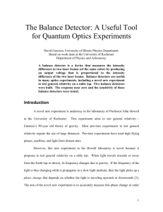 The Balance Detector: A Useful Tool for Quantum Optics Experiments