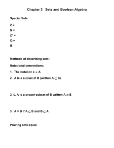 Chapter 3 Sets and Boolean Algebra