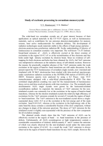 study of radiation stimulated processing in corundum monocrysytals