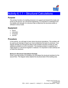 Activity 6.1.1 Structural Calculations