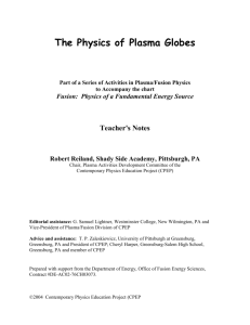 The Physics of Plasma Globes - Contemporary Physics Education