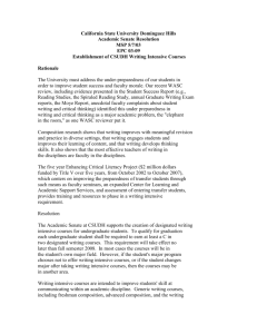 EPC 03-09 Resolution to Establish CSUDH Writing Intensive Courses