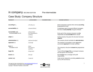 Company Structure Case Study