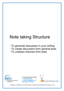 STRUCTURE FOR NOTE TAKING - Glasgow Caledonian University