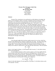 Pressure Flow Through a Coiled Tube