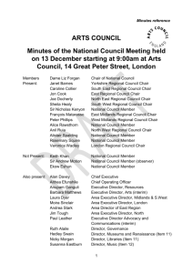 Minutes reference ARTS COUNCIL Minutes of the National Council