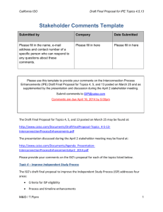 Stakeholder Comments Template - Interconnection