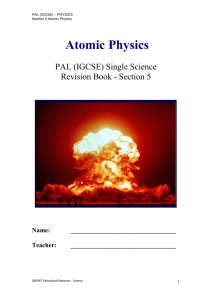 Section 5 - Atomic Physics