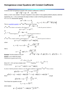 Homogeneous Linear Equations with Constant Coefficients