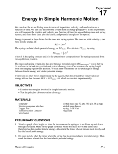 Energy in Simple Harmonic Motion