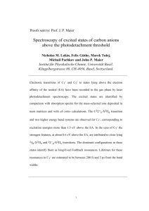Spectroscopy of C5- above photodetachment threshold
