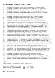 EQUATIONS OF CONSTANT ACCELERATION