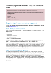 Letter of engagement template for hiring new employees