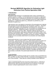 Revised IMPROVE Algorithm for Estimating Light Extinction from