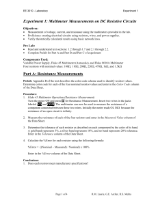 Part B: Voltage and Current Measurements