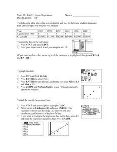 Math 95 – Lab 2 – Linear Regression