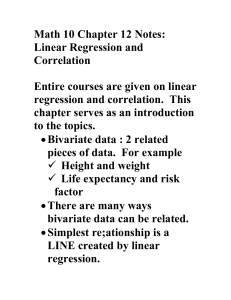 Math 10 Chapter 12 Notes: Linear Regression