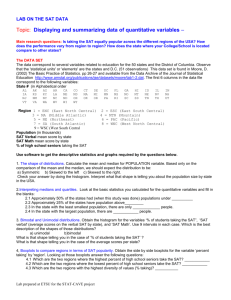 Math 1530 - Chapter 1- Lab- BASIC STATISTICS AND GRAPHS Name