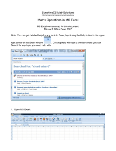 Matrix Operations in MS Excel