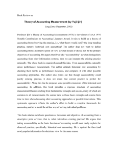 Theory of Accounting Measurement (by Yuji Ijiri)