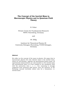 The Concept of the Inert Mass in Macroscopic Physics and in