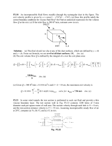 P3.18 An incompressible fluid flows steadily through the rectangular