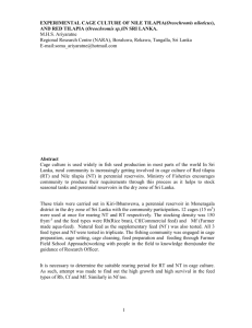 EXPERIMENTAL CAGE CULTURE OF NILE TILAPIA(Oreochromis