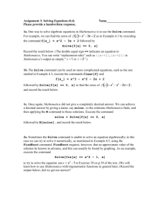Assignment 3: Solving Equations (0