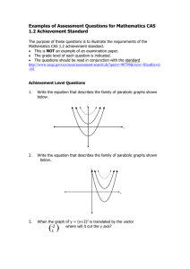 Examples of Assessment Questions for the draft Mathematics CAS 1
