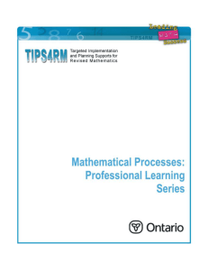 Professional Learning Opportunity for Mathematical Processes