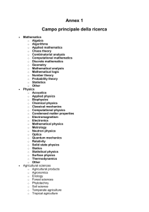 List of main-research fields with their corresponding sub