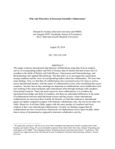 Why and Wherefore of Increased Scientific Collaboration[1] Richard
