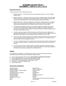 ACADEMIC SALARY POLICY - 1999-2000