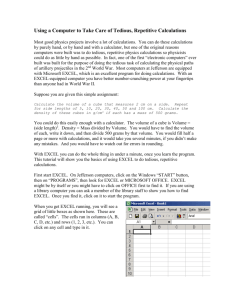 Using a Computer to Take Care of Tedious, Repetitive Calculations