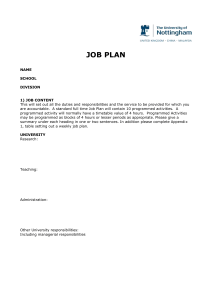 Job Plan (Clinical Academics