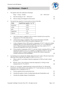 Core Worksheet – Chapter 5 - Cambridge Resources for the IB