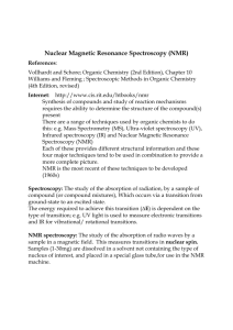 Nuclear Magnetic Resonance Spectroscopy (NMR)