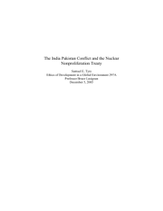 India Pakistan Conflict and the Nuclear Nonproliferation Treaty