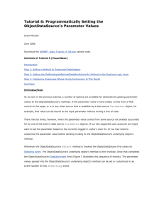 Tutorial 6: Programmatically Setting the ObjectDataSource`s