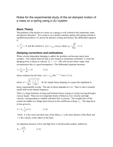 Equation Section 1Notes for the experimental study of the air