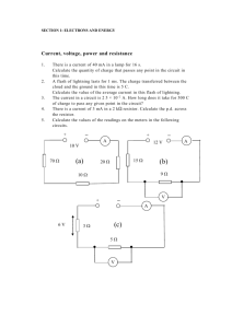 Current, voltage, power and resistance